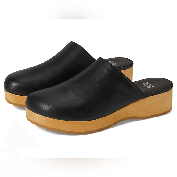 Eileen Fisher Shoes - Eileen Fisher Black Leather Clogs - New
